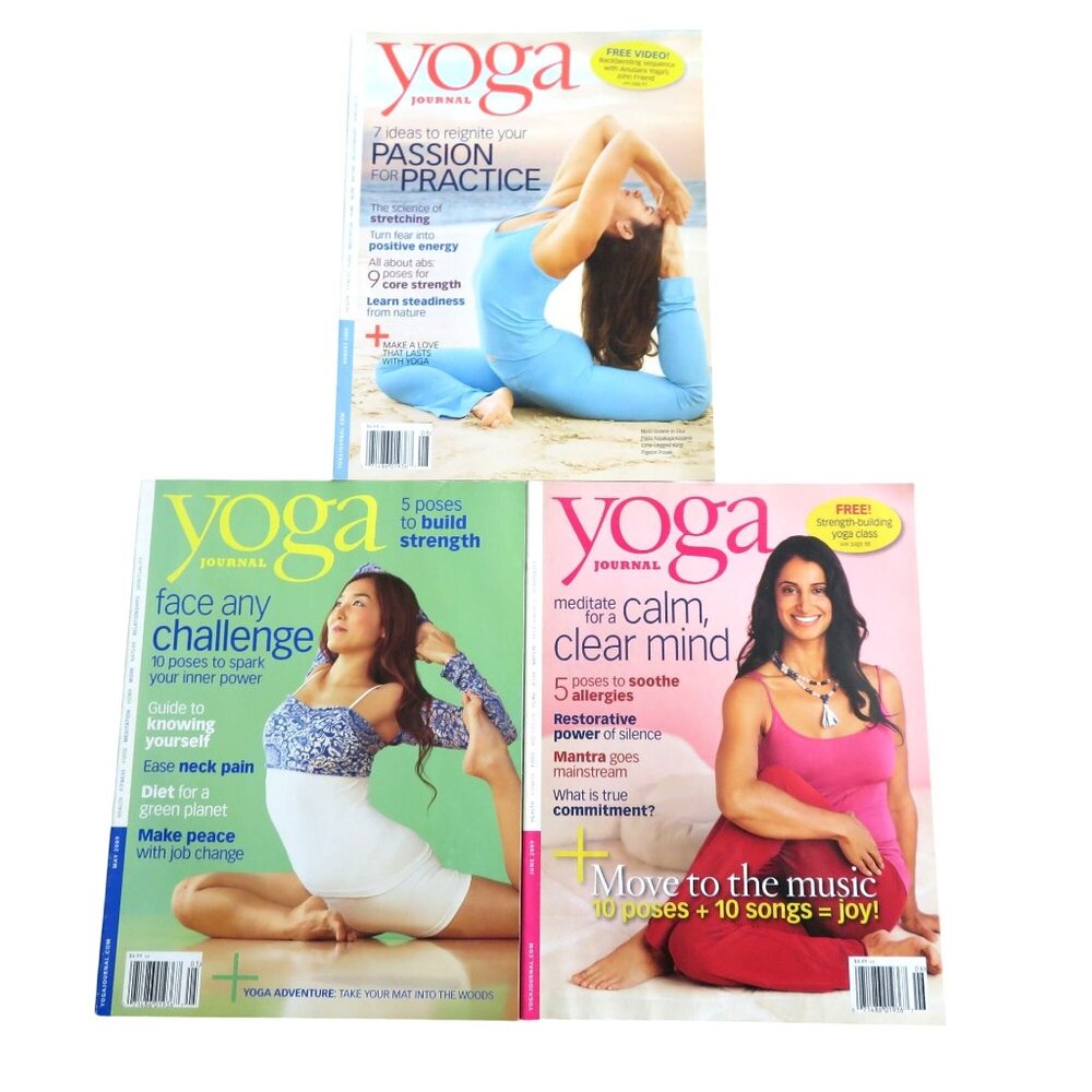 Lot of 3 Past Issues Yoga Journal Magazines 2009 May Jun Aug Issues 219-221